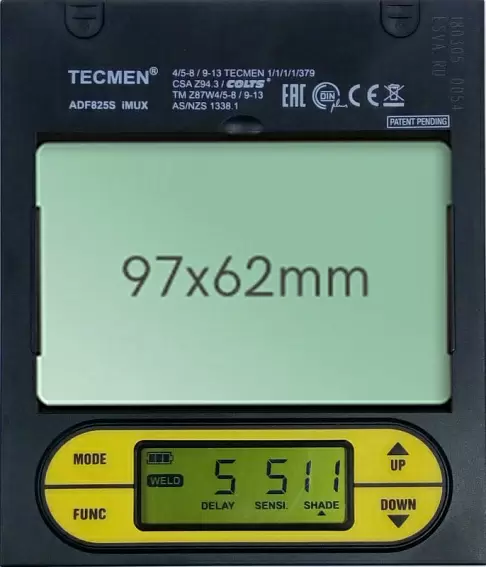 Сварочная маска с автоматическим светофильтром Tecmen ADF 825S TM16 черная
